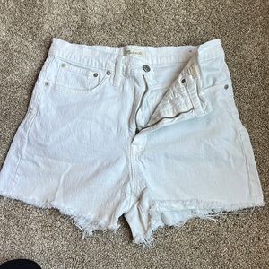 Madewell white denim shorts